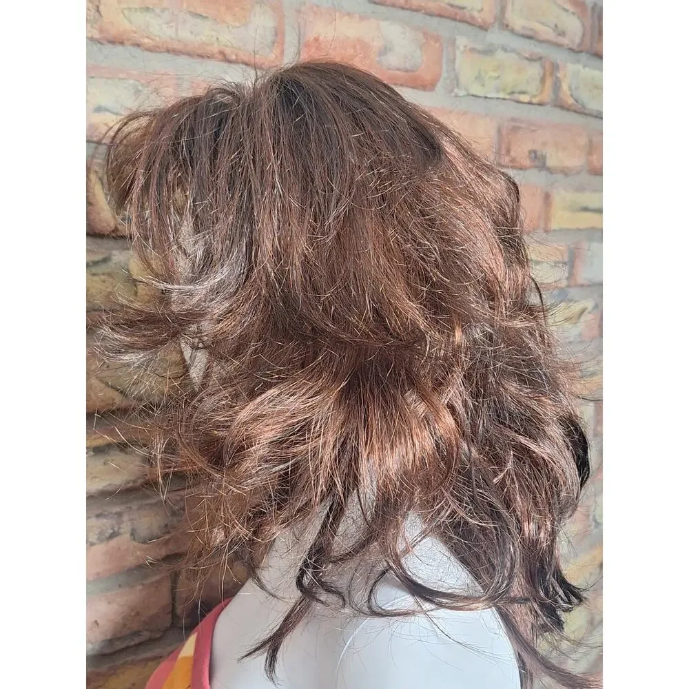 Zury Auburn Cinnamon Brown Wavy Shoulder Length Synthetic Wig Average Cap